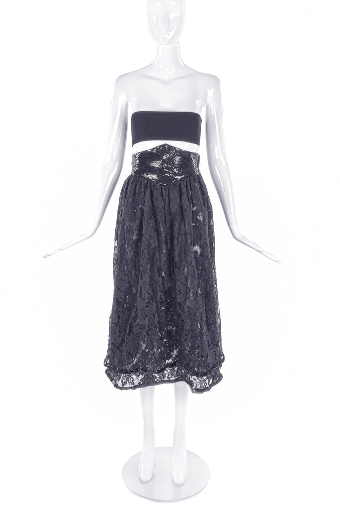 Valentino Night Black Lace Skirt with Black Sequin Corset Belt - BOUTIQUE PURCHASE PRICE