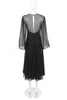 Vicky Tiel Black Chiffon Caftan Sleeve "Elizabeth Taylor" Evening Dress with Rhinestones - BOUTIQUE PURCHASE PRICE