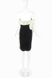 Lanvin Black Velvet Strapless Dress with Ivory Ruffle Fall 2012 collection