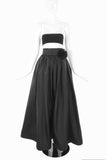 Bill Blass Black Taffeta Full Evening Skirt with Flower Detail