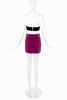 Ozbek Purple Knit Mini Stretch Skirt 1990's