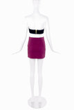 Ozbek Purple Knit Mini Stretch Skirt 1990's