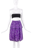 Yves Saint Laurent Purple Floral Chiffon Skirt and Top Set SS2007