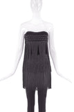 Valentino Night Black Velvet with Fringe Strapless Pant Set