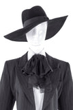 Eric Javits "Racquel" Black Wool Wide Brim Floppy Fedora Hat