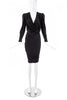 Balenciaga Black Silk Crepe Dress with Waist Ruche Details