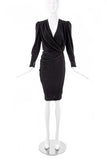Balenciaga Black Silk Crepe Dress with Waist Ruche Details