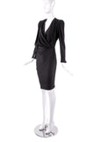 Balenciaga Black Silk Crepe Dress with Waist Ruche Details