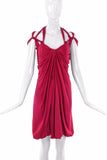 Vionnet Red Grecian Drape Multi Strap Harness Dress - BOUTIQUE PURCHASE PRICE