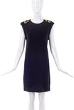 Neil Barrett Black Sweater Dress with Epaulet Shoulder Details - BOUTIQUE PURCHASE PRICE