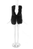 Sonia Rykiel Black Marabou Plume Feather Vest - BOUTIQUE PURCHASE PRICE