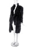 Sonia Rykiel Black Marabou Plume Feather "Fur" Coat with Shoulder Pads 1991 Collection