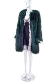 Dries Van Noten Emerald Green Faux Fur Coat