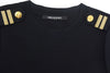 Neil Barrett Black Sweater Dress with Epaulet Shoulder Details - BOUTIQUE PURCHASE PRICE