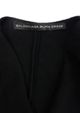 Balenciaga Black Plunging Drape Dress with Corset