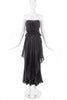 Vicky Tiel Black Chiffon Strapless Beaded Top and Skirt - BOUTIQUE PURCHASE PRICE