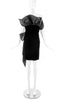 Givenchy Nouvelle Black Velvet Cocktail Dress with a Silk Taffeta Ruffle and Bow Details