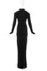 Donna Karan Black BodyCon Gown Dress with Cut-Out Shoulders
