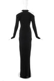 Donna Karan Black BodyCon Gown Dress with Cut-Out Shoulders