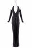Donna Karan Black BodyCon Gown Dress with Cut-Out Shoulders