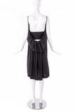 Balenciaga Black Plunging Drape Dress with Corset