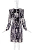 André Laug Black and White Chiffon Floral Print Day Dress