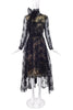 Bill Blass Couture Black Lace Dress with Neck Bow