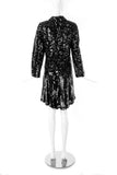 Oleg Cassini Black Silk and Sequin Suit Blazer and Louis Feraud Flouncy Sequin Chiffon Skirt