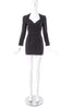 Louis Féraud Black Long Sleeve Mini Dress with Braid Trim - BOUTIQUE PURCHASE PRICE