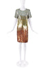Ashish Gold, Silver and Bronze Sequin Mini T-Shirt Dress