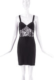 Sonia Rykiel Black Silk Negligee Dress with Lace Insert