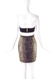 Saint Laurent Paris Gold Lurex Brocade Leopard Print Pencil Skirt SS2014 - BOUTIQUE PURCHASE PRICE
