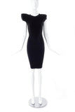 Jeremy Scott Paris Black Jersey BodyCon Dress with Exaggerated Shoulders