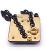 Lanvin Black Square Oversized Crystal Pendant Necklace FW2009