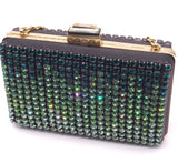 Lanvin Minaudière Clutch with Ombré Green Graduating Crystals