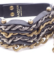 Lanvin Gunmetal Gold Bronze Biker Chain Choker Necklace Fall 2014