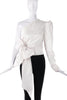 Alexandre Vauthier One Shoulder White Wrap Top with Bow and a Puff Sleeve SS2017 - BOUTIQUE PURCHASE PRICE