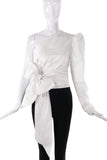 Alexandre Vauthier One Shoulder White Wrap Top with Bow and a Puff Sleeve SS2017 - BOUTIQUE PURCHASE PRICE