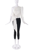 Alexandre Vauthier One Shoulder White Wrap Top with Bow and a Puff Sleeve SS2017 - BOUTIQUE PURCHASE PRICE