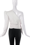 Alexandre Vauthier One Shoulder White Wrap Top with Bow and a Puff Sleeve SS2017 - BOUTIQUE PURCHASE PRICE
