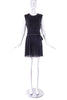 Bill Blass Black "Chanel" Style Chiffon Pleated Dress with White Silk Flower