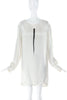 Ann Demeuleemeester White Silk Top with Brushstroke Print