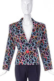 Yves Saint Laurent Multi-Heart Print Blazer -BOUTIQUE PURCHASE PRICE