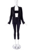 Ann Demeulemeester Black Fitted Blazer with White Piping - BOUTIQUE PURCHASE PRICE