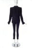 Ann Demeulemeester Black Fitted Blazer with White Piping - BOUTIQUE PURCHASE PRICE