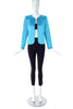 Yves Saint Laurent Rive Gauche Teal Aqua Blue Satin Evening Jacket - BOUTIQUE PURCHASE PRICE