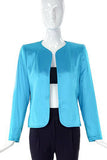 Yves Saint Laurent Rive Gauche Teal Aqua Blue Satin Evening Jacket - BOUTIQUE PURCHASE PRICE