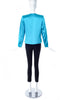 Yves Saint Laurent Rive Gauche Teal Aqua Blue Satin Evening Jacket - BOUTIQUE PURCHASE PRICE