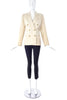 Saint Laurent Creme Pea Coat Blazer with Sphere Gold Buttons - BOUTIQUE PURCHASE PRICE