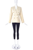 Saint Laurent Creme Pea Coat Blazer with Sphere Gold Buttons - BOUTIQUE PURCHASE PRICE